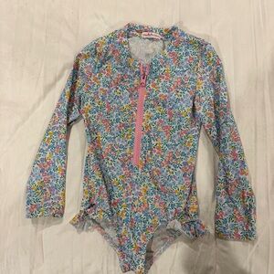 Pesciolino Rosso Floral Long Sleeve Kids Swim Rashguard